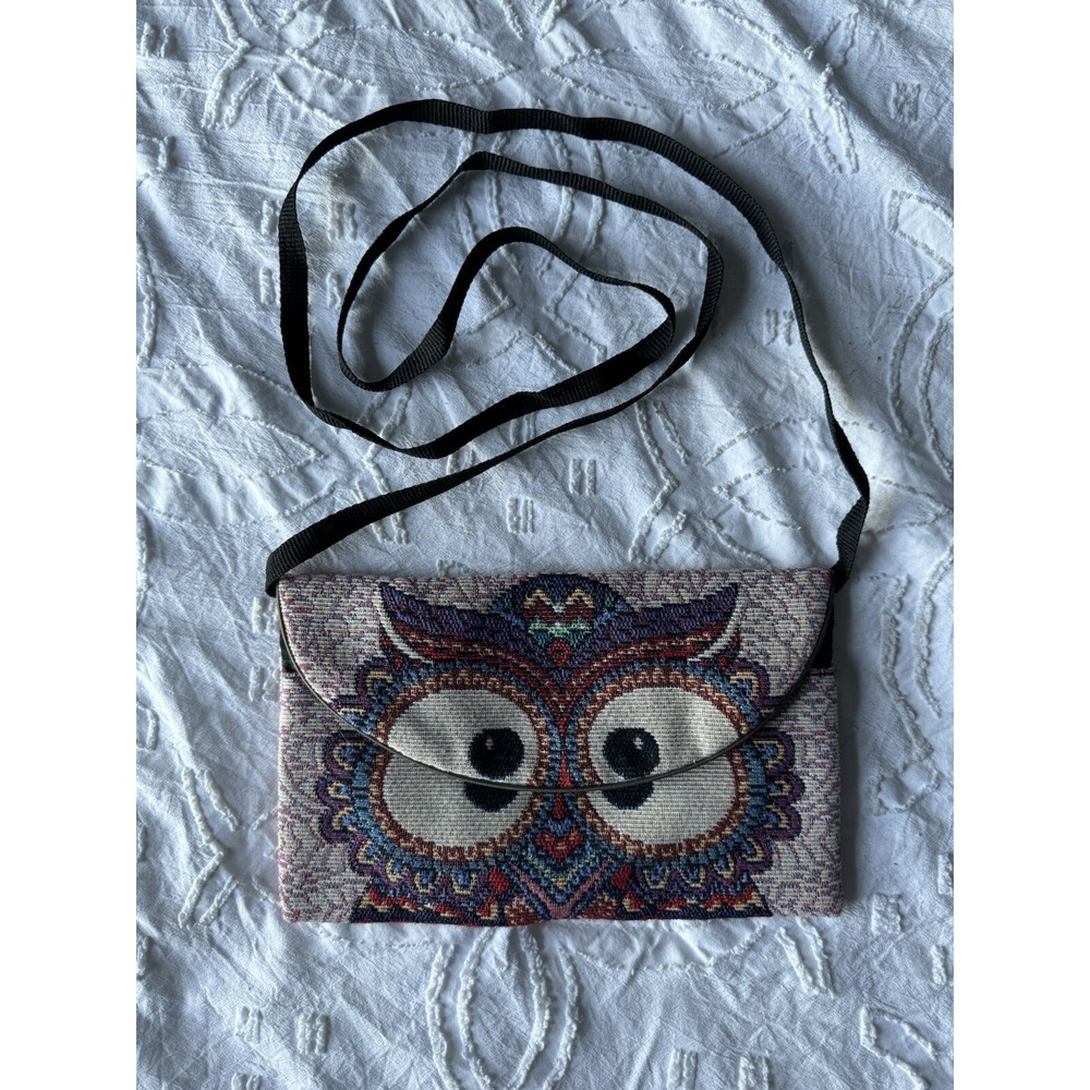 Cute Boho Owl Eyes Cross Body Bag/ Purse.